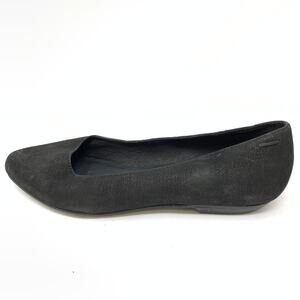Eileen Fisher Women's Size 5.5 Black Pointed Toe Nubuck Leather Flats